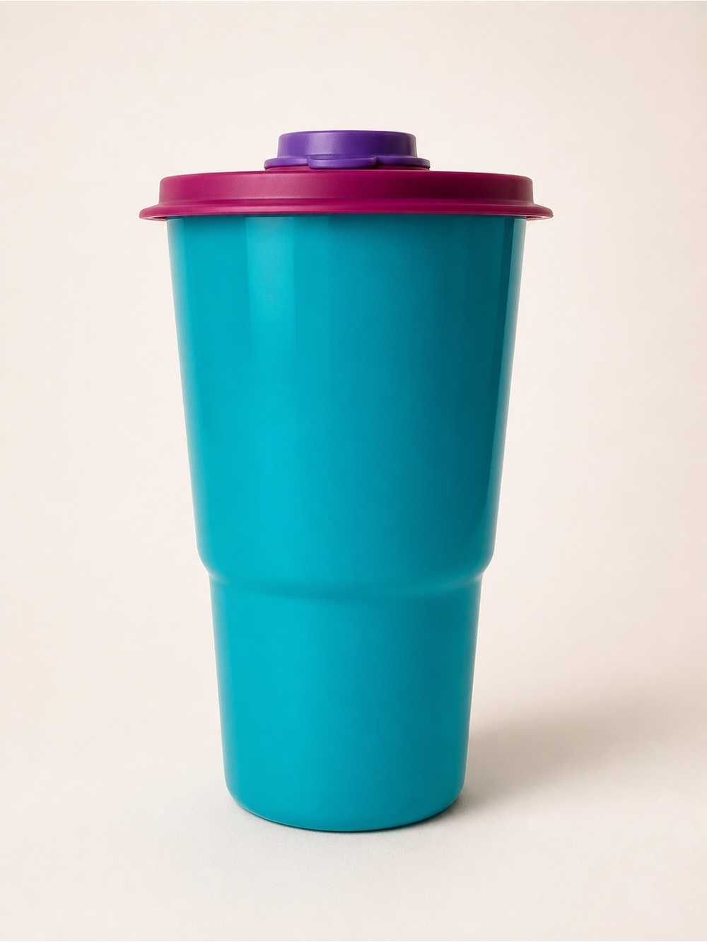 Vintage Tupperware Mega Tumbler 30oz Thirstquake Teal Pink Purple Flip Lid